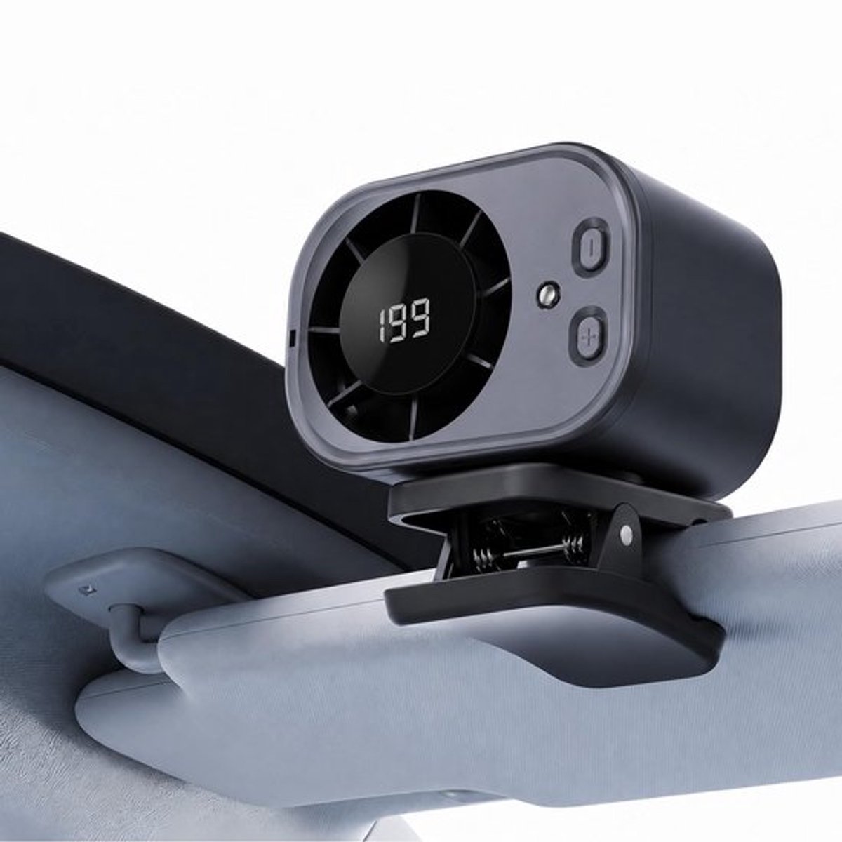 stuks Clip-on Airconditioner voor Auto Draagbare Auto Airconditioner - 360° Rotatie - 199 Snelheden - Stille Mini Bladeless Fan -Ventilator voor Auto's, Werk en Kamperen - Zwart - Oplaadbaar 2000mAh - Geschikt als Riemventilator, Nekventilator