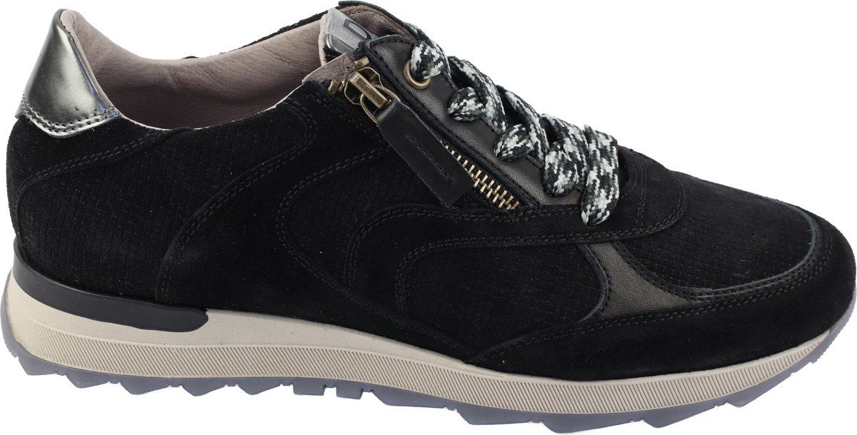 DL Sport - 7141 - Sneakers - zwart nubuck/suede - 38