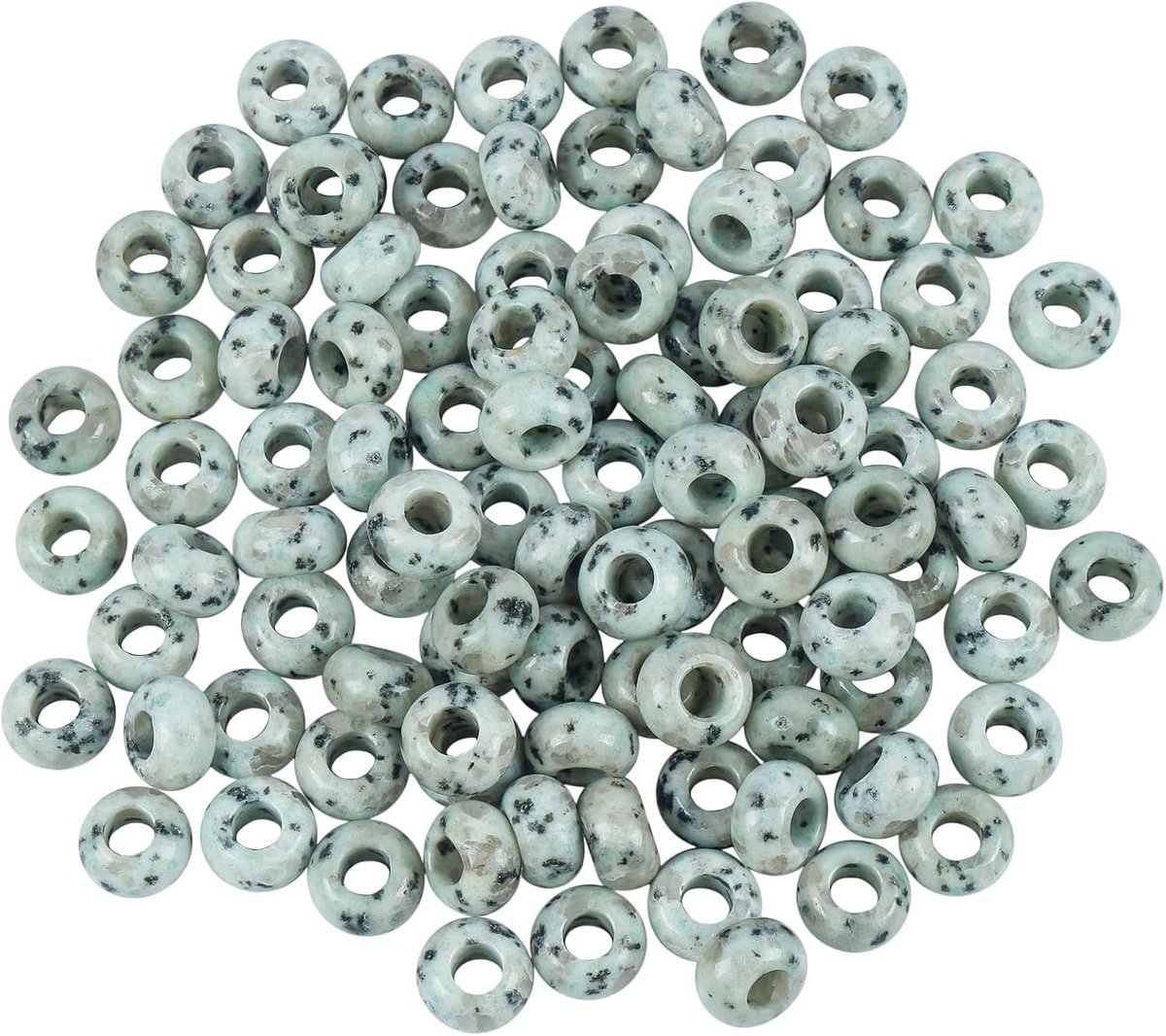 Jasper Kraaltjes, 20 stuks grote gaten, ronde Europese kralen voor bedels, armbanden, kristallen, sieraden, voorwaarden, doe-het-zelf