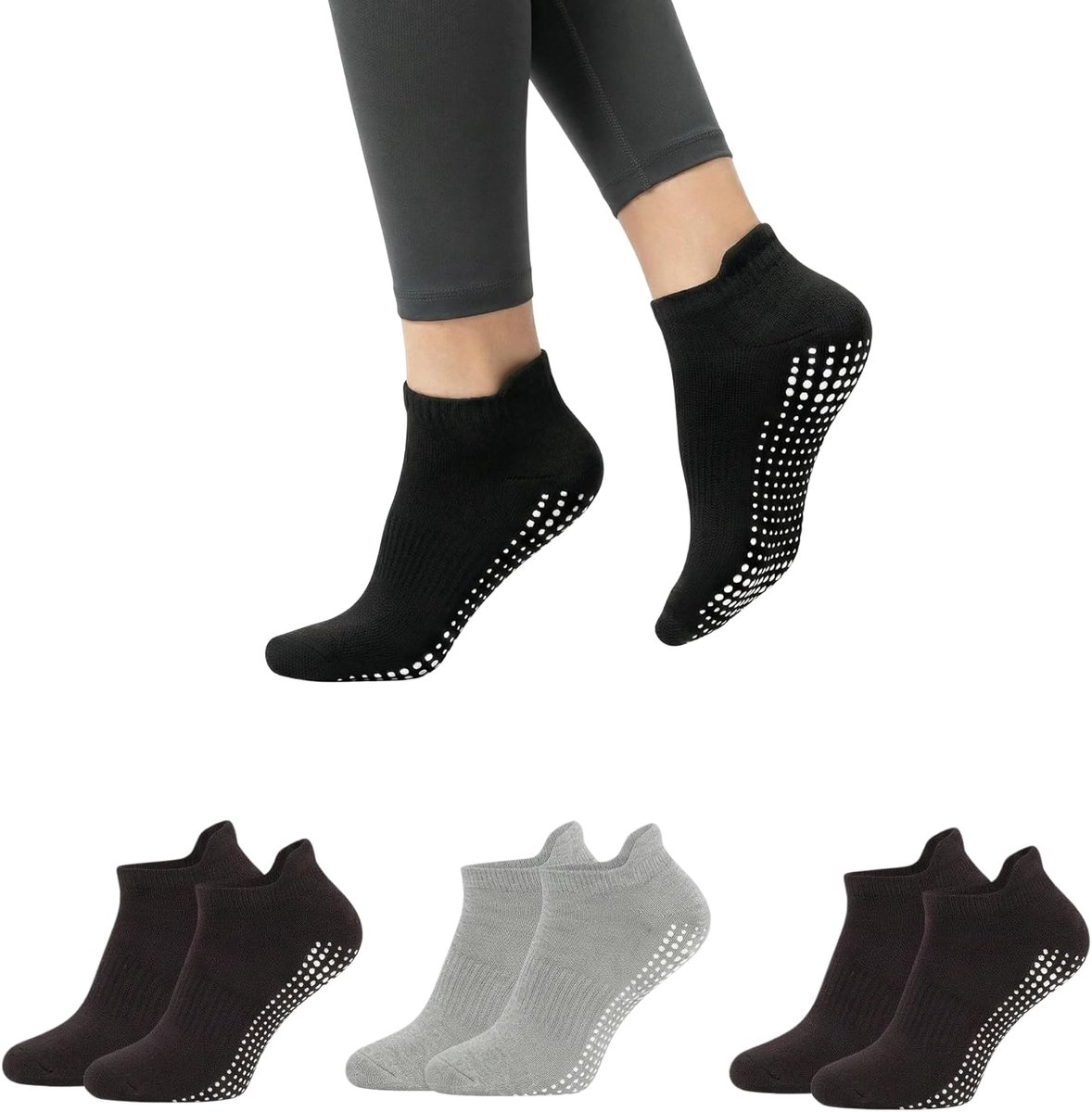 Sokken. Katoenen sportsokken voor dames en heren. Panty's voor Fitness, Pilates, Ballet, Binnen, Gymnastiek, Training.