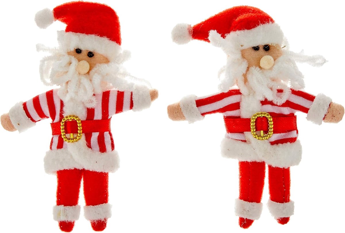 Vilten kerstboom decoratie met gestreepte top (2 pack), niet gespecificeerd