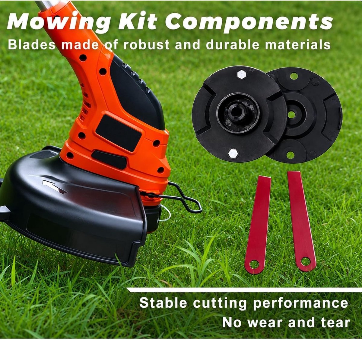 Metalen Messen Set voor Grastrimmer - Rood - 90 mm - Mangaanstaal - Voor Diverse Bosmaaiers