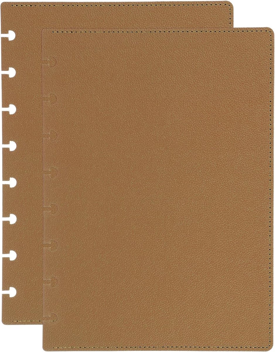 1 Set Lederen Discbound Notebook Cover, 6.3 "x 8.6" A5 Size Disc Planner Cover voor Disc Notebook Kantoor Product, Bruin