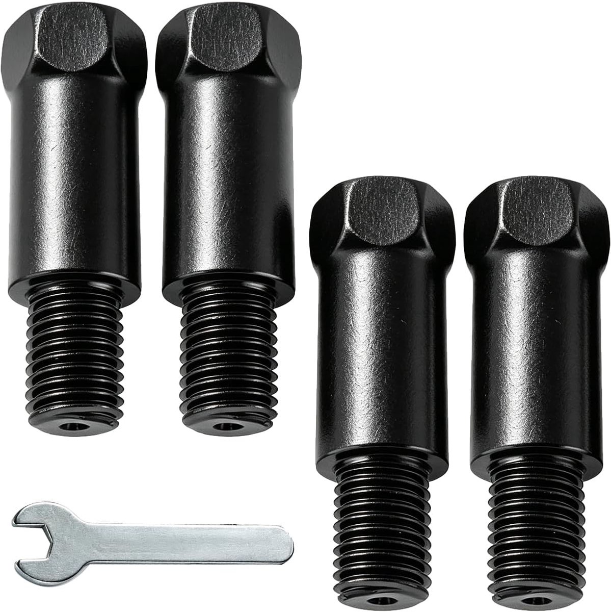 4 stuks motorfiets achteruitkijkspiegelverhoging met M10 x 1,25 schroefdraad, 43 mm hoogte, schroefdraadadapter voor links en rechts, universele accessoires