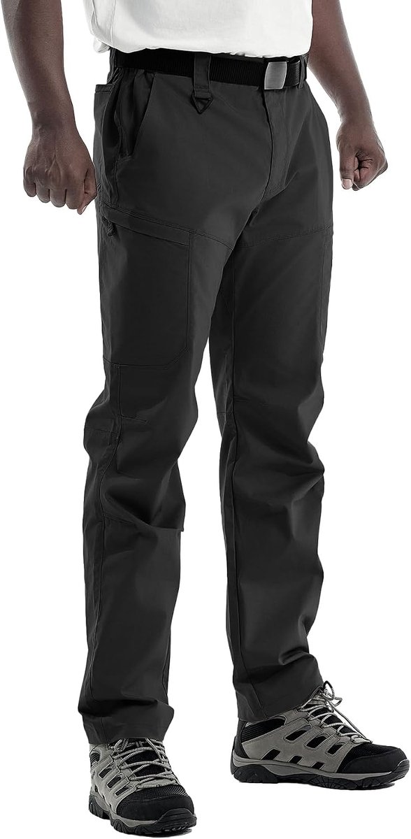 Cargobroek voor heren, waterafstotend, lichte outdoor wandelbroek, werkbroek, stretch, met meerdere zakken