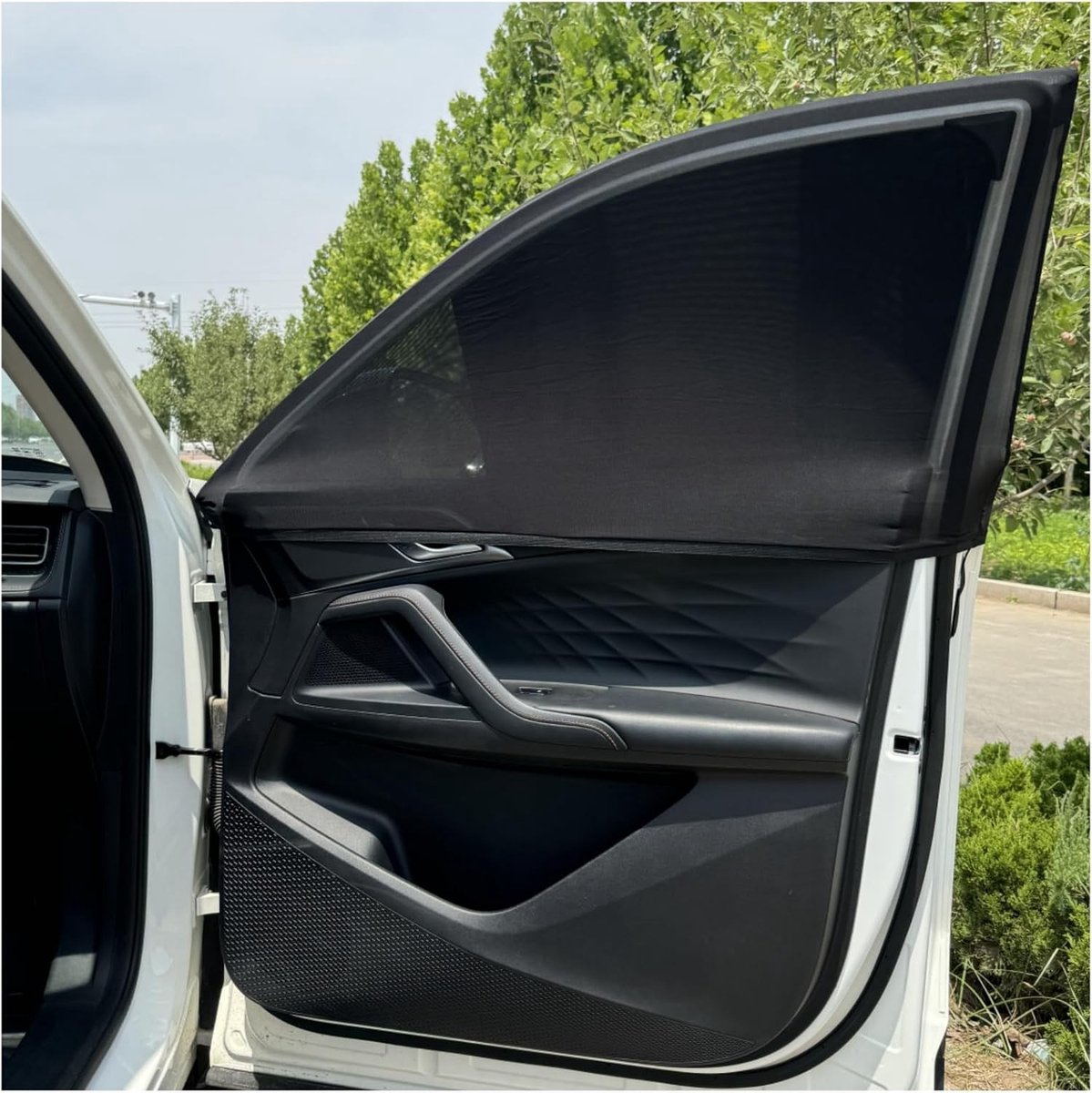 Zonwering voor de auto - Zwart - 58 x 110 cm - Dubbelzijdige UV-bescherming met Ademend Mesh - Voor Auto's en SUV's