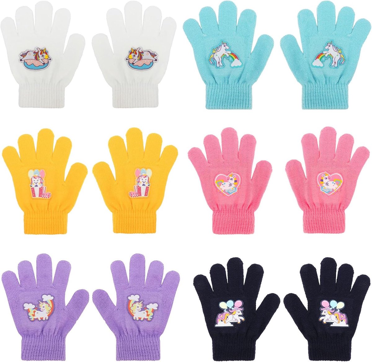 Handschoenen, uniseks, gebreide handschoenen met volledige vingers, winterhandschoenen, kleurrijke warme kinderwanten voor dagelijks gebruik in de winter.