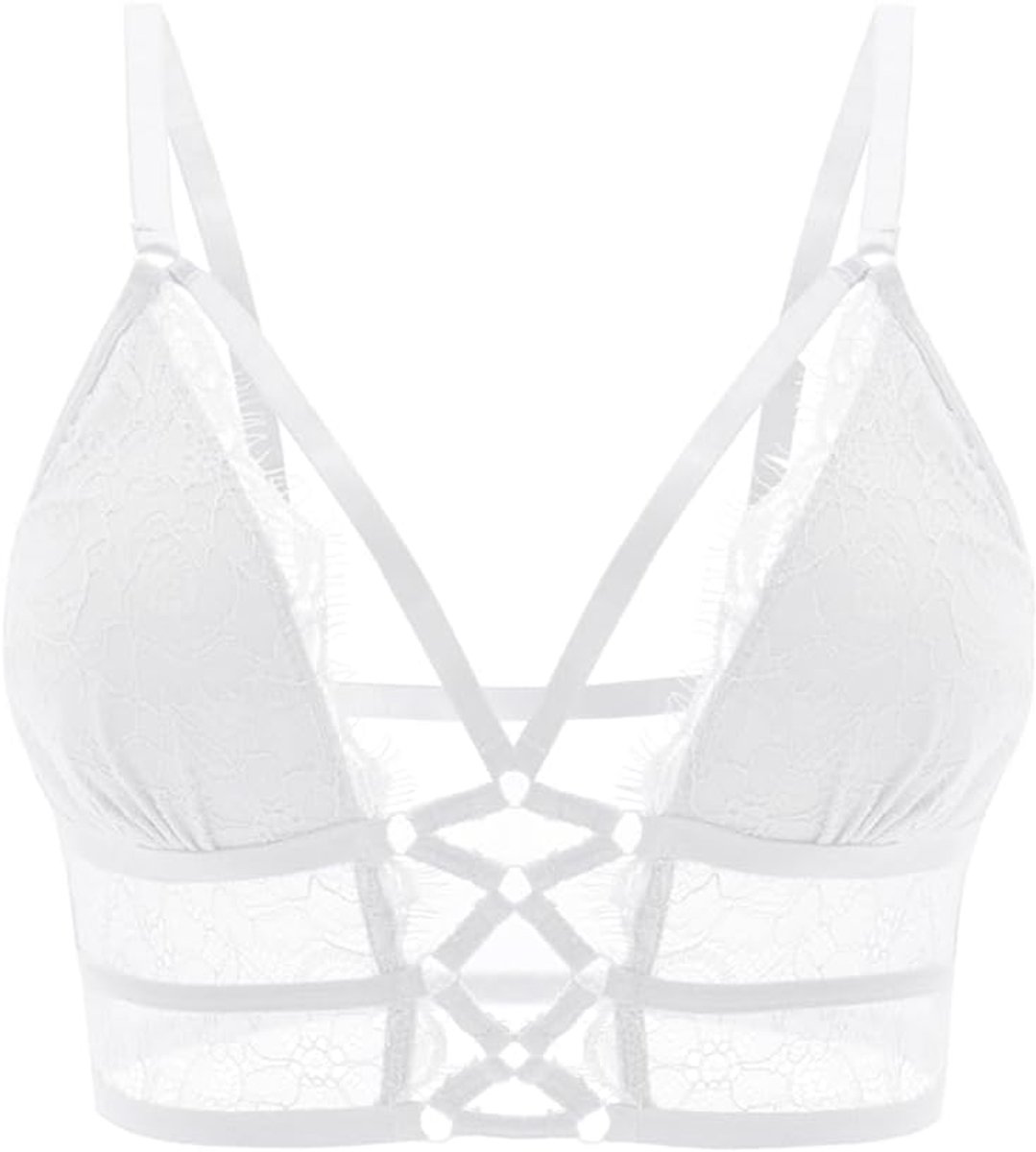 Dames Cami BH Criss Cross Wimper Crop Top BH Sexy Vest Bralette Busiter Lingerie