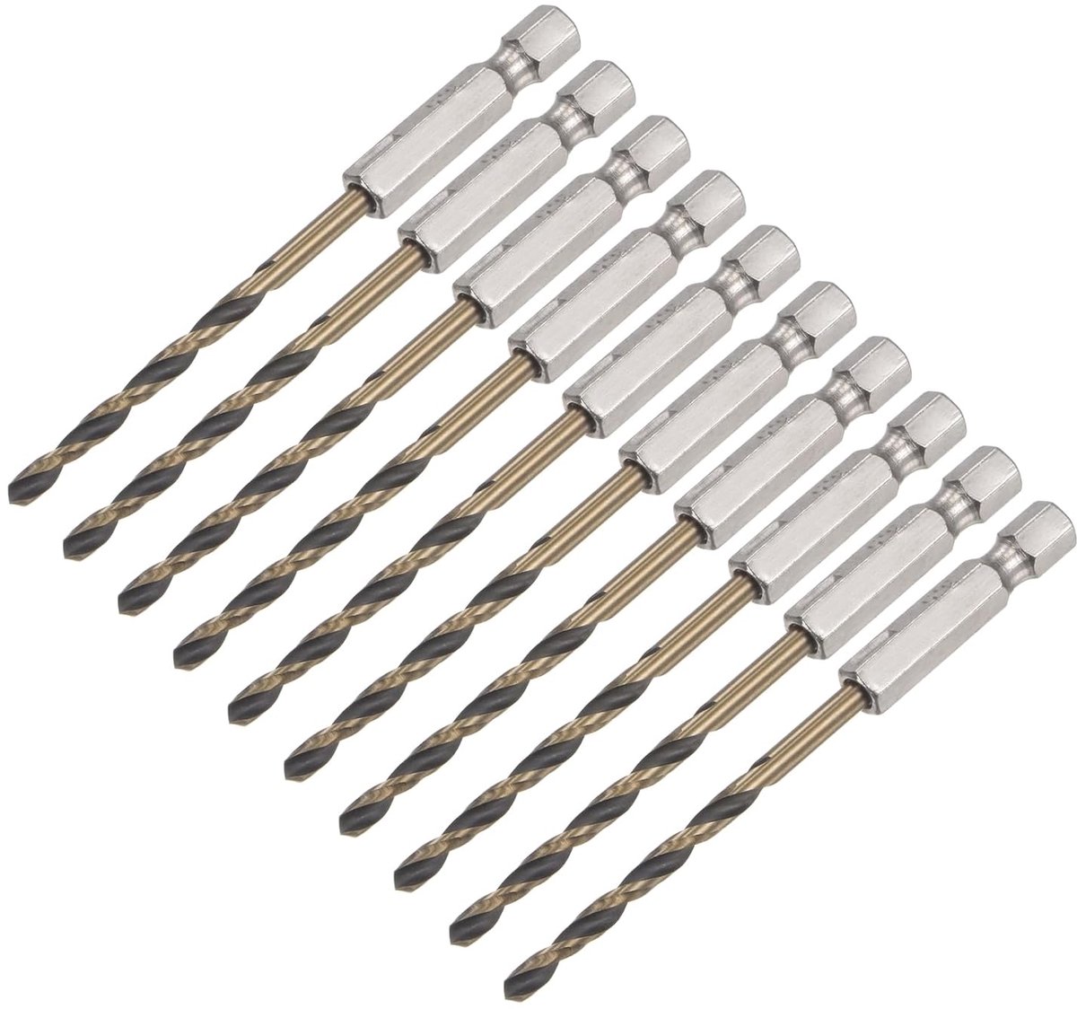 10 stuks spiraalboren van hogesnelheidsstaal met zeskantschacht, boordiameter 3,5 mm met zeskantschacht 1/4 lengte 88 mm