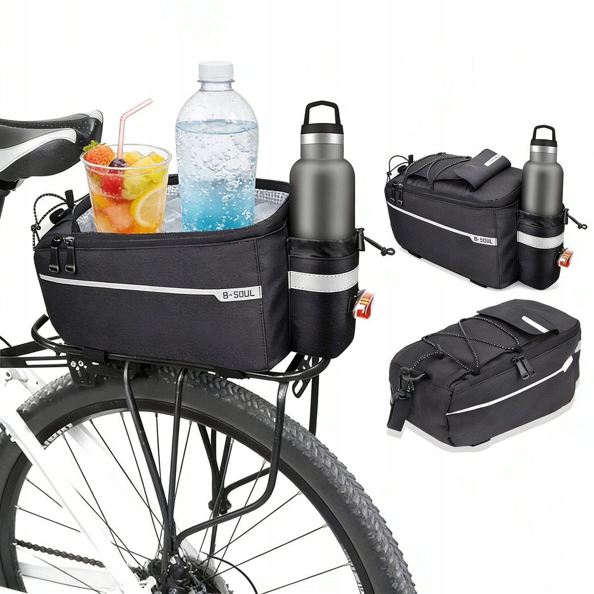 Merkloze Fietsbagagedrager Tas 10L Waterdicht met Regenschoenen