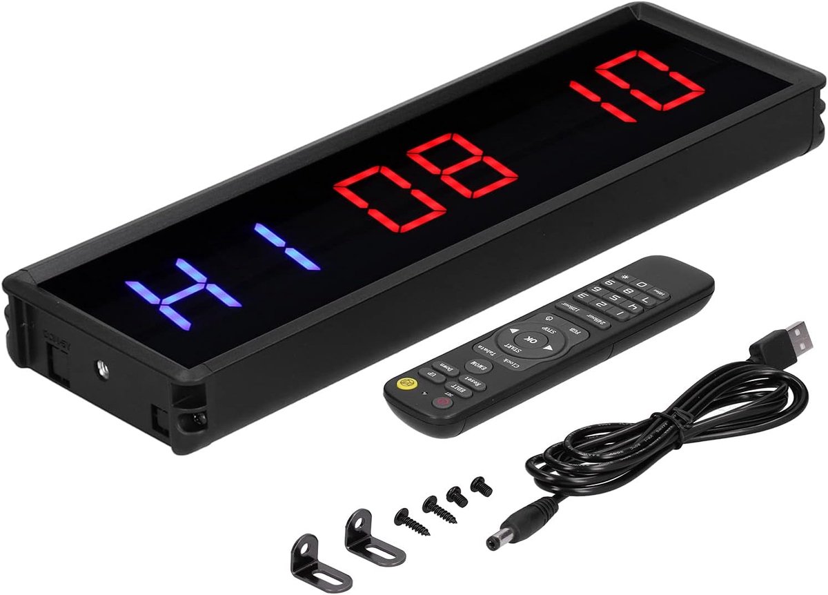 Timer LED Interval Timer Workout Clock Stopwatch met Afstandsbediening voor Fitness Training Home Gym Boxing CrossFit