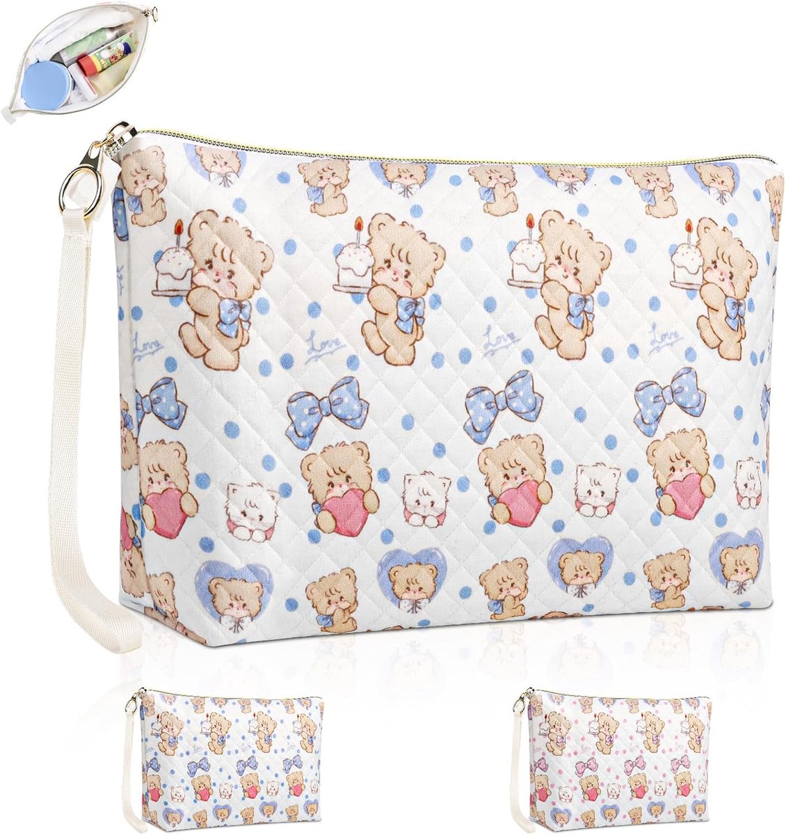 Tas voor maandverband, opbergtas voor postpartum kompressen, katoen, voor verpleging, tepels, borstvoeding, menstruatietas, gezondheidsservetten, cadeau voor mama en vrouwen (blauw)