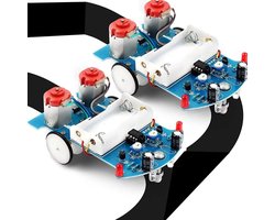 2 stuks schoolonderwijs praktijk solderen elektronica kit, Smart Car solderen project kit, lijn na robot DIY elektronica onderwijs school wedstrijd soldeer bouwset