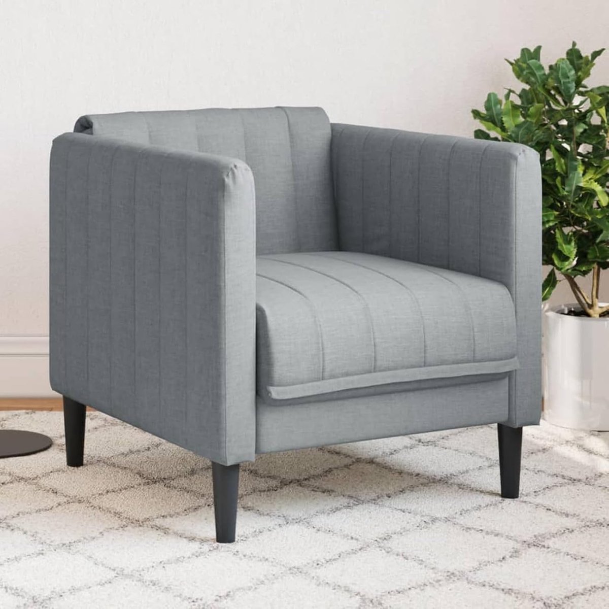 Fauteuil lichtgrijs stof, leesstoel slaapstoel loungestoel relax-bank voor woonkamer slaapkamer senioren 372595