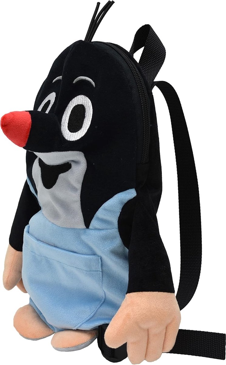Cartoon kinderrugzak dierentas rugzak origineel de kleine mol met blauwe broek, 33 cm, voor jongens meisjes kinderen
