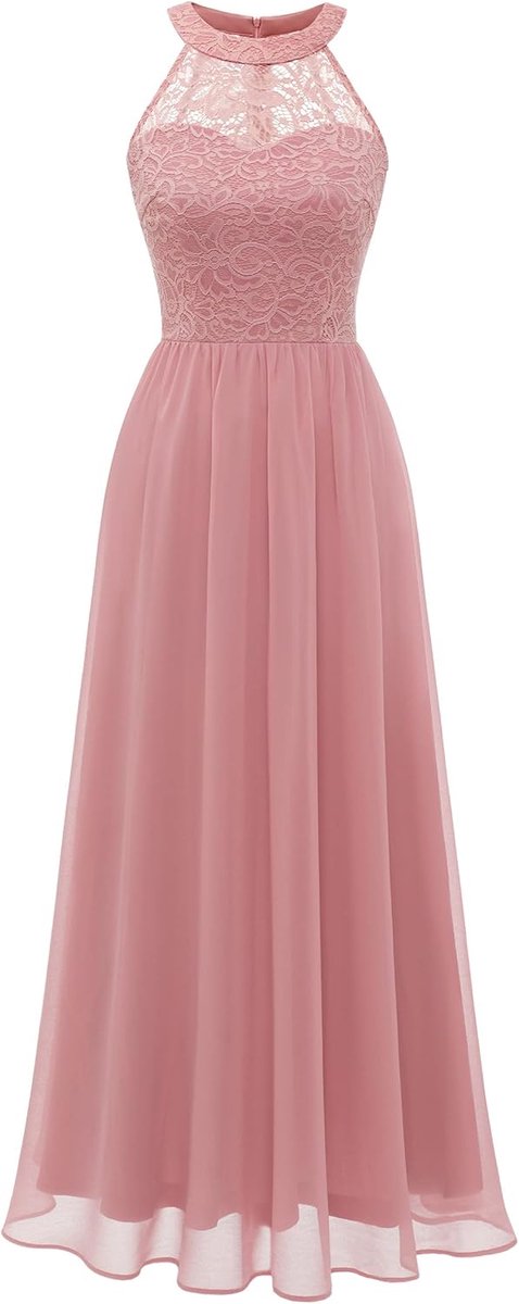 Lange Halter Cocktailjurk Chiffon Prom Huwelijks Ceremonie