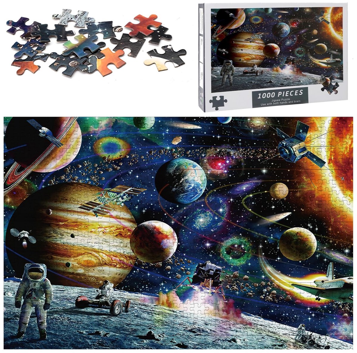 SolidKeus - 1000 Stuk Puzzel met Zonnestelsel Motief voor Volwassenen en Kinderen