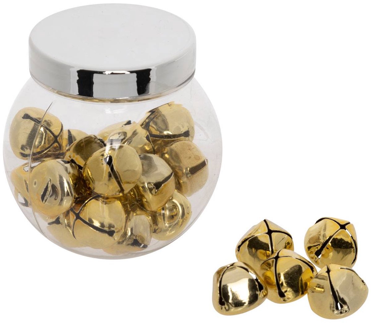 Decoratieve pot met 24 vergulde belletjes