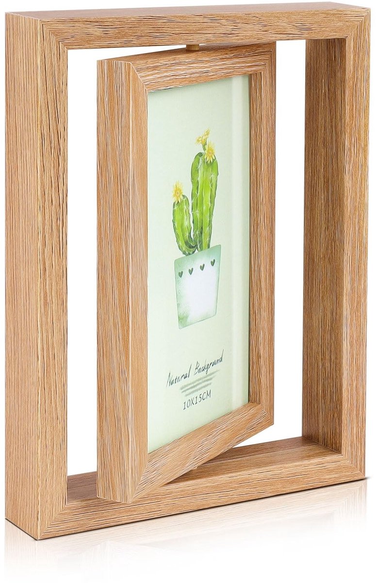 Houten Fotolijst 10x15 cm voor Dubbelzijdig Presenteren