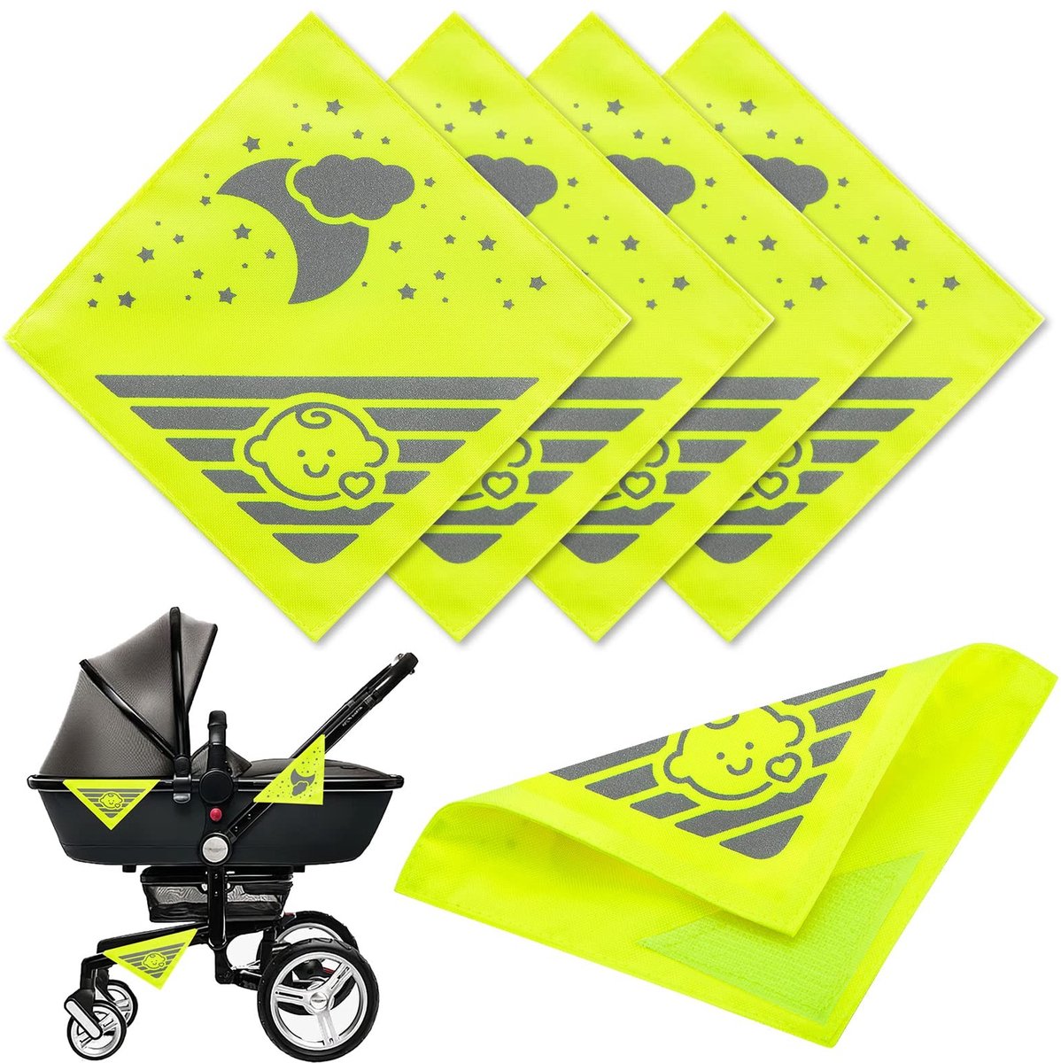 SolidKeus - Universele Veiligheidsreflectoren voor Kinderwagens - 4 Stuks