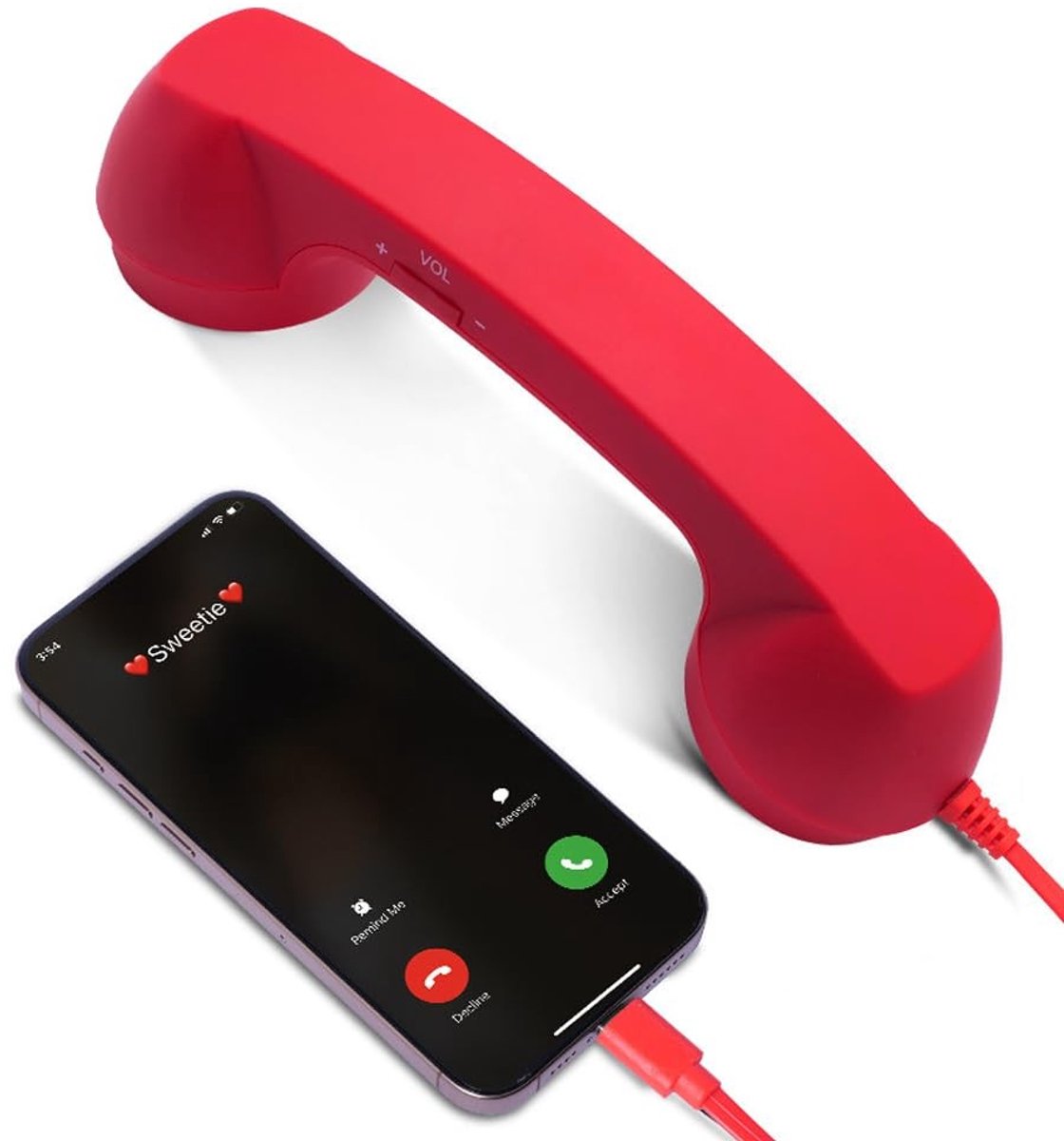 SolidKeus - Retro Telefoon Ontvanger met USB-C Aansluiting voor Mobiele Telefoons