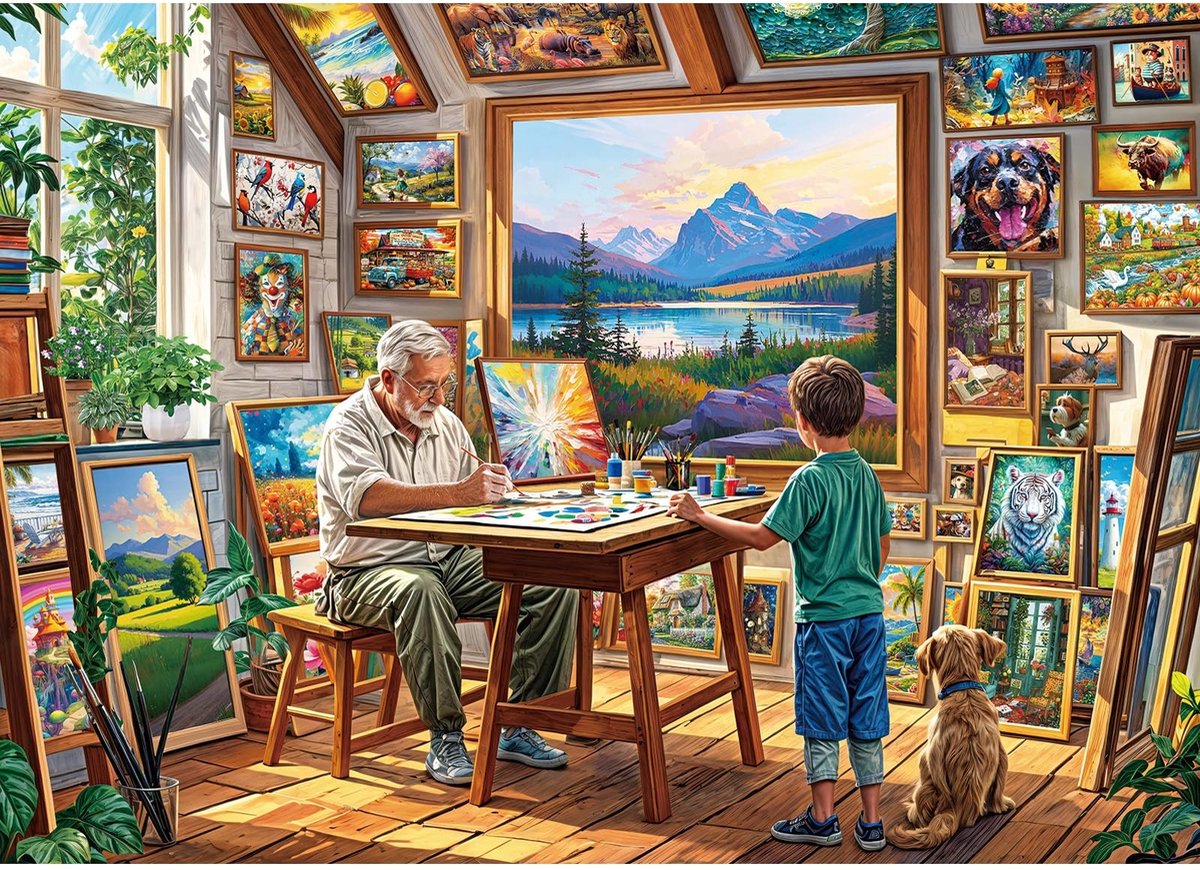 SolidKeus - Puzzel met 1000 Stukjes voor Volwassenen en Kinderen met Schilderstudio Motief
