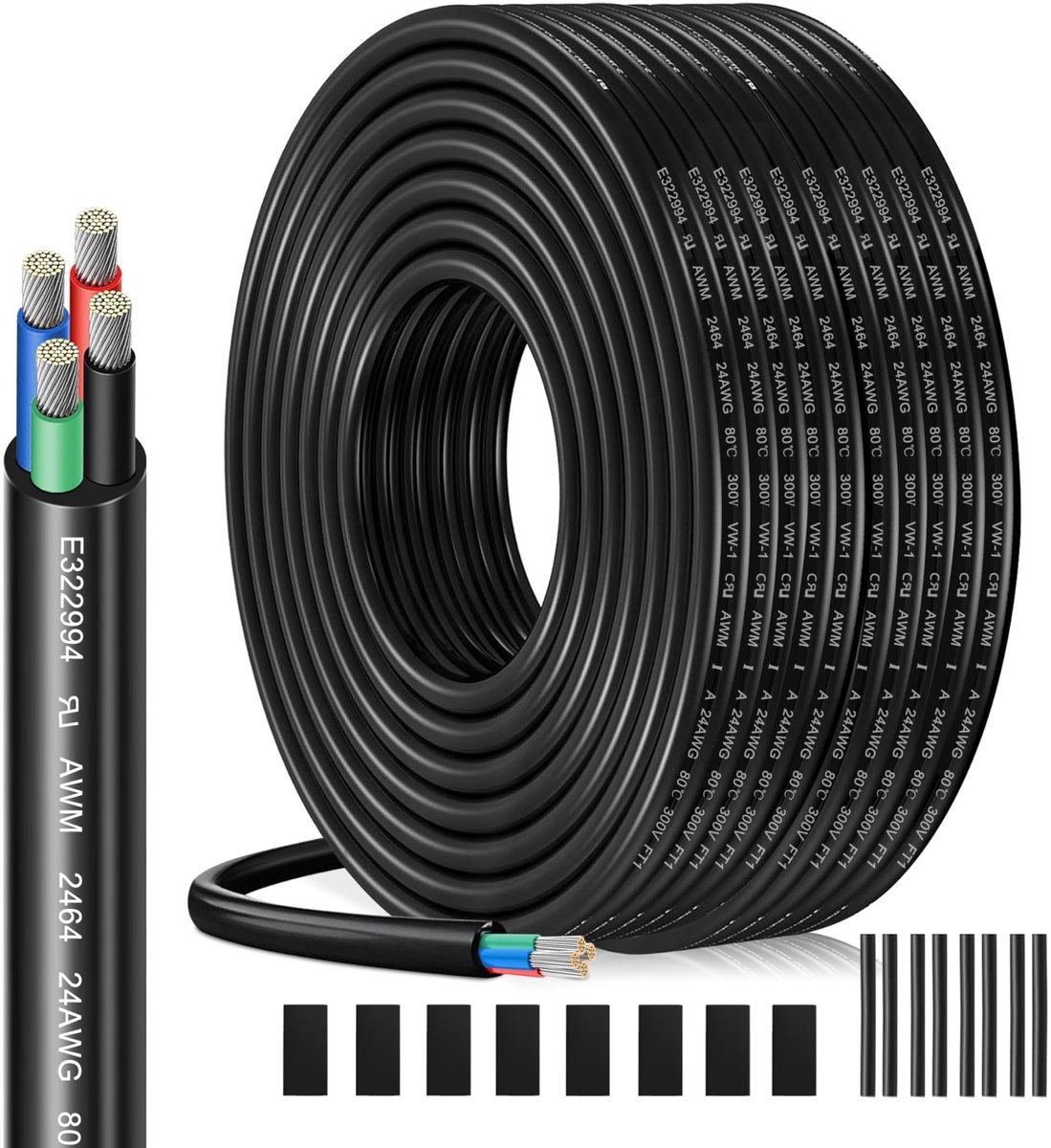 SolidKeus - 24AWG 4x0.23mm² UL2464 20m Verlengkabel voor LED Verlichting