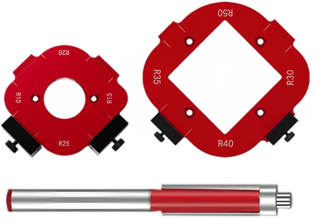 SolidKeus - Houten Freesjablonen Set voor DIY Projecten, R10-R50, Aluminium