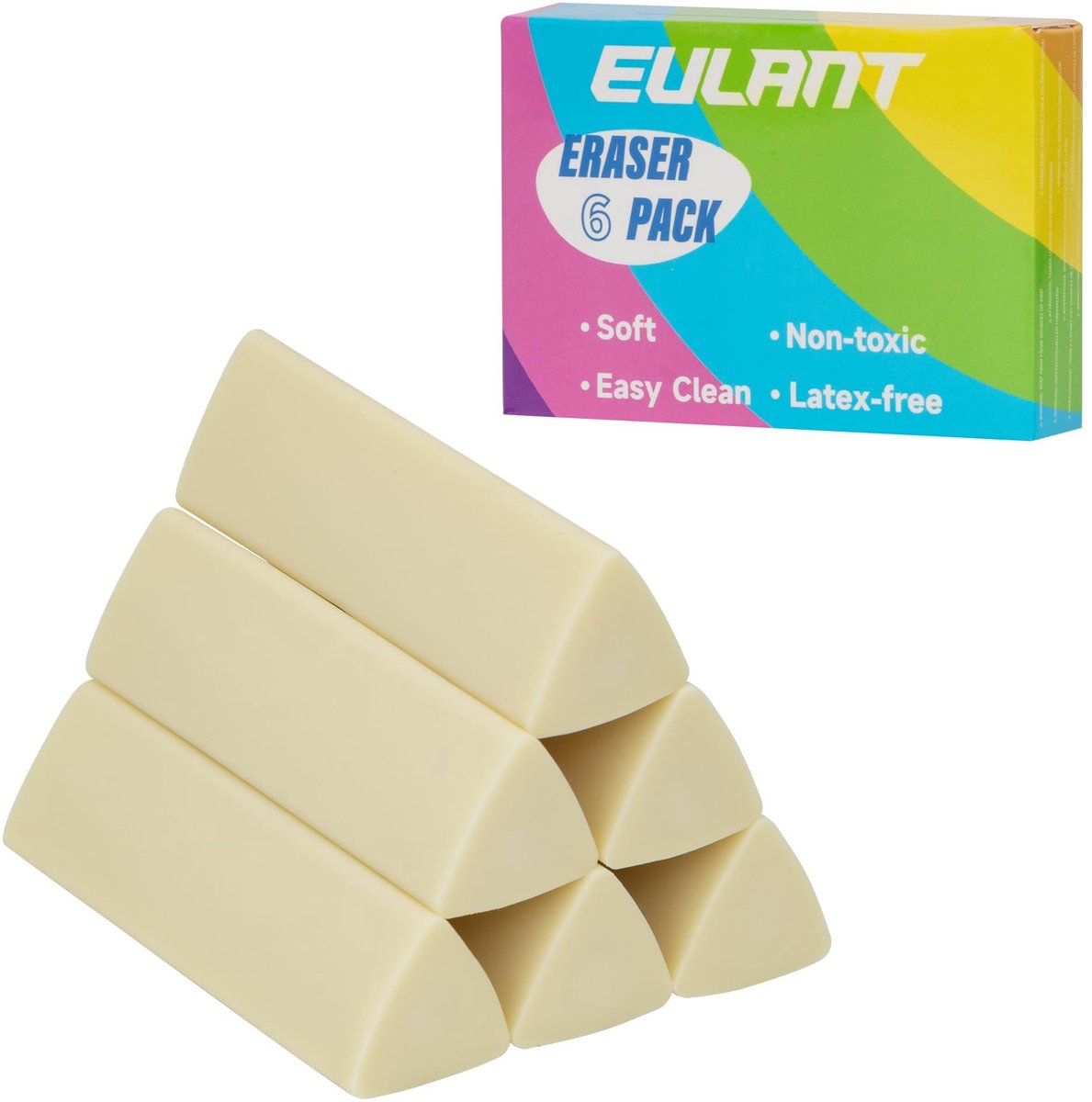 SolidKeus - Set van 6 Driehoekige Gummetjes voor Kinderen