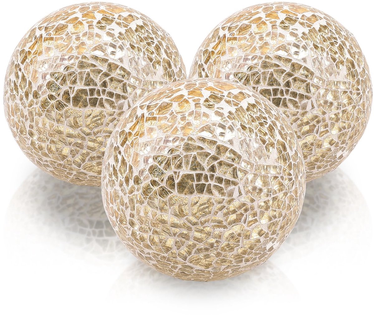 SolidKeus - Set van 3 Decoratieve Gouden Bollen voor Vazen en Centra