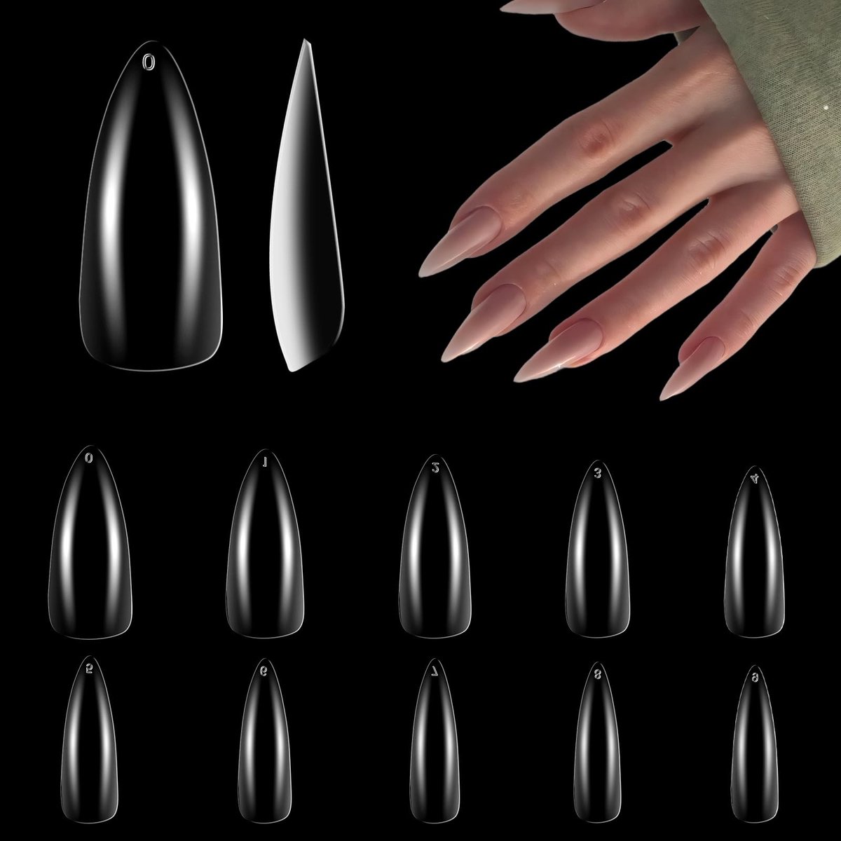 SolidKeus - 500 Amandel Valse Nageltips voor Acryl