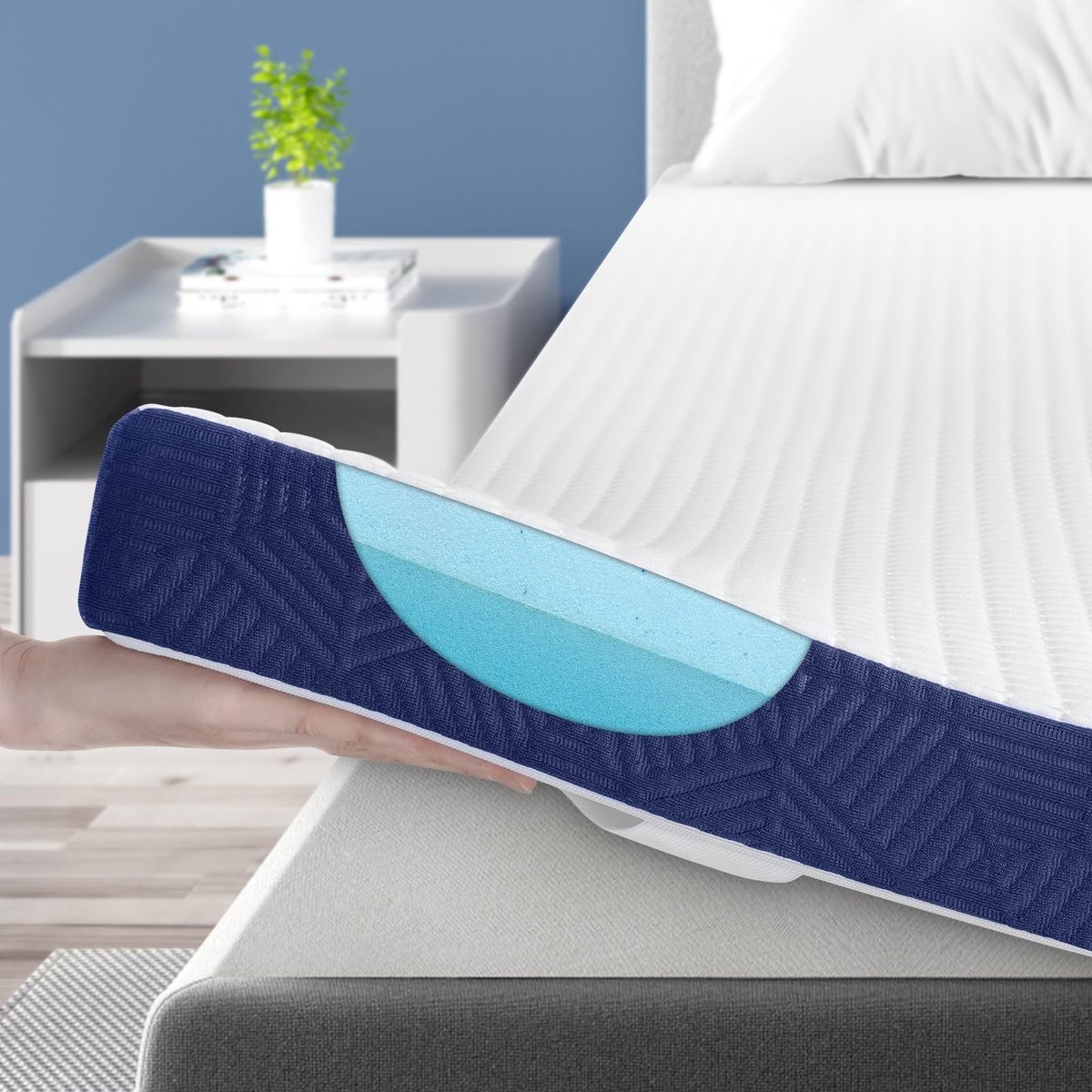 SolidKeus - Gel Geheugenfoam Matras Topper 160 x 200 cm