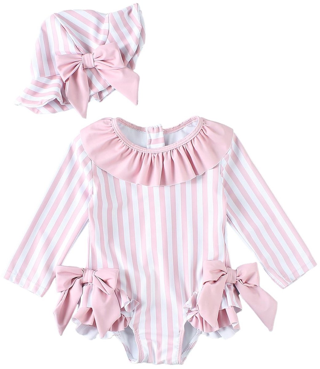 SolidKeus - Baby Meisjes Badpak met Zonnehoed en UV-bescherming