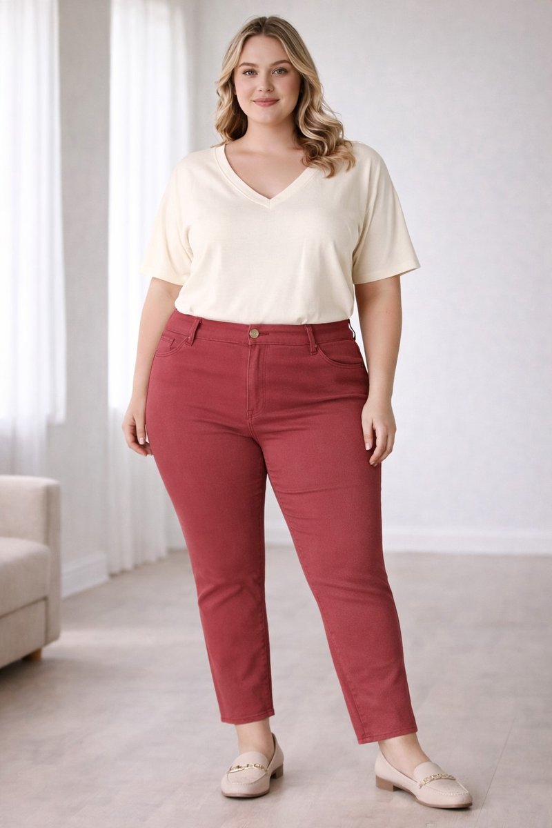 YEST CURVE Larissa Bottoms - Plum - maat X-0(44)