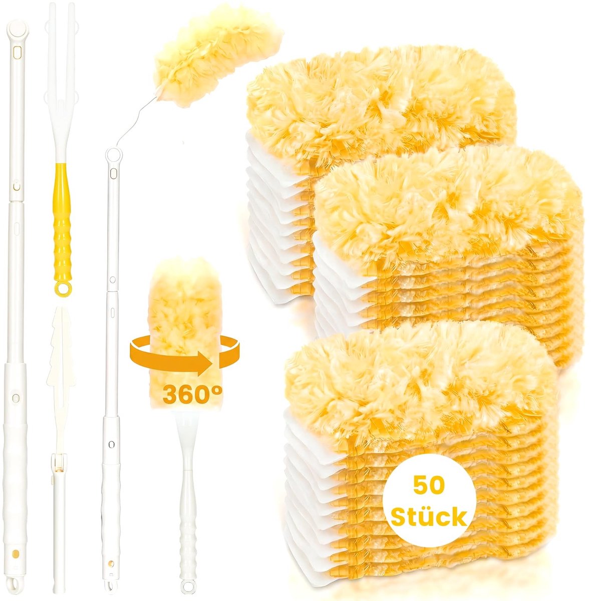 SolidKeus - 50-delige Stofmagneet Navulset met Telescoop Stang