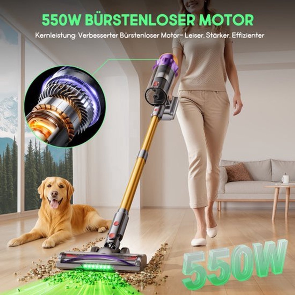 Steelstofzuiger – Draadloze Stofzuiger – Snoerloze Kruimeldief – Handstofzuiger – Lichtgewicht – 70 Min Gebruikstijd – 46.000 Pa Zuigkracht