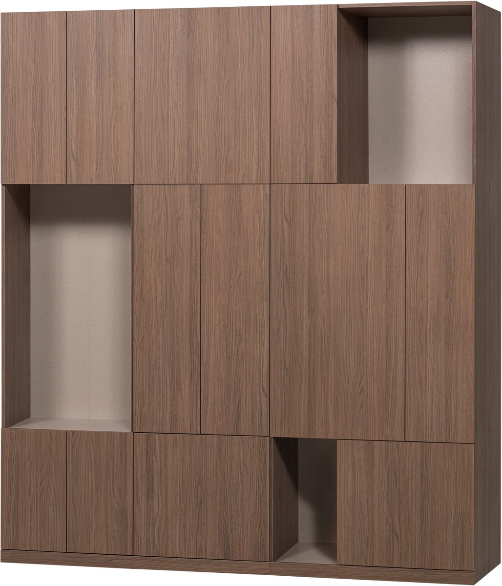 WOOOD Build Wandkast Combinatie 188 cm - Eiken Decor - Bruin
