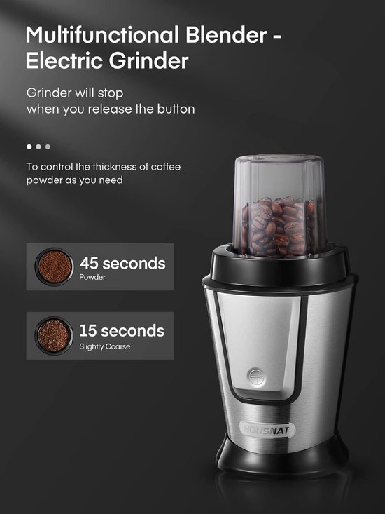 Smoothie Maker - Mixer Blender - Gezonde Drankjes Maken - Met Koffiemolen - 2 Flessen 570ml - RVS — afbeelding 4
