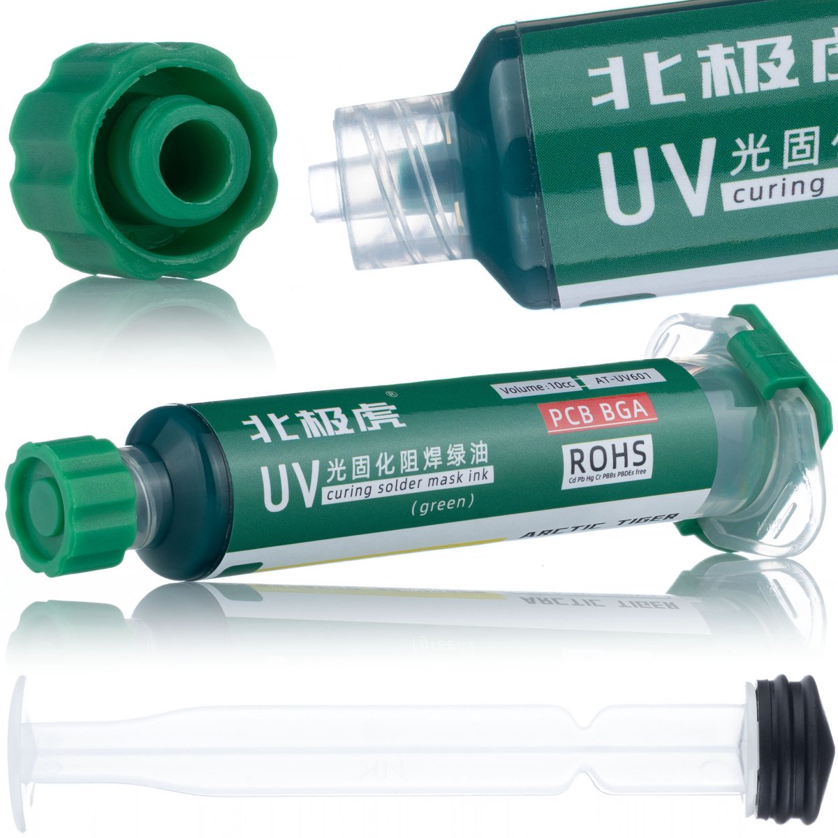 Rosfix Soldeermasker Spuit - UV-Uithardend Niet-Leidend - 10 Ml - Spuit 95 Mm, 365nm UV