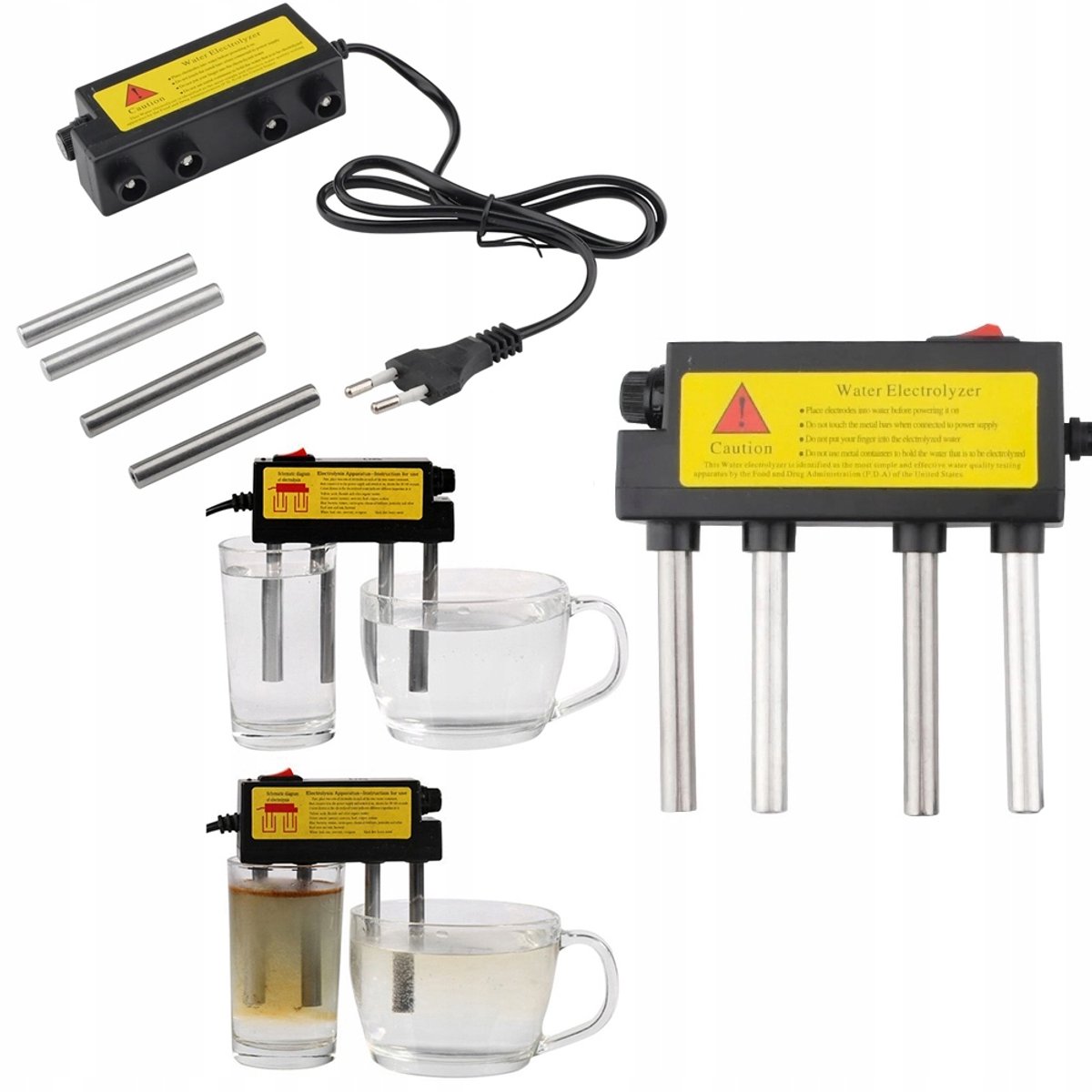Rosfix Elektrolyser Tester - 4 Elektroden Staal en Aluminium - 220-230V Zekering 10A