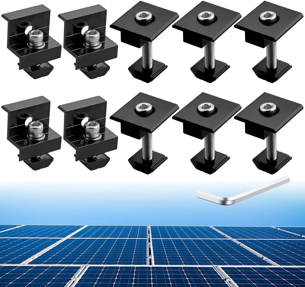 Omgoods - Set van 10 Bevestigingsklemmen voor Zonnepanelen