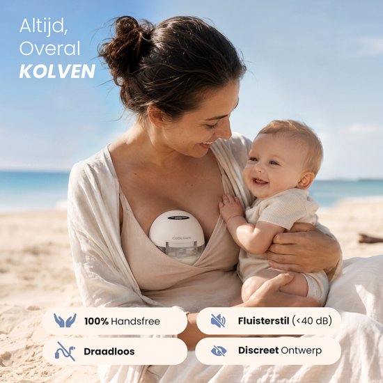 CoCo Care® Dual Flow Pro 2025 - Elektrische Borstkolf - Handsfree Borstkolf - Borstkolf Handsfree - BPA-vrij - Inclusief PPSU Babyfles & 30 Melkbewaarzakjes - Beige van Merkloos — afbeelding 2
