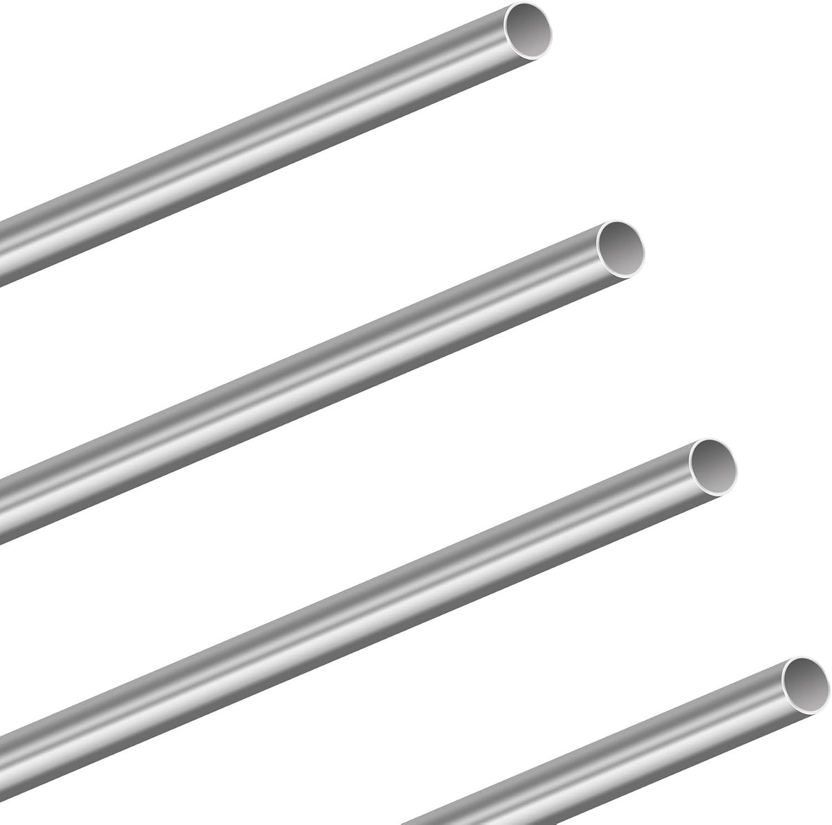 300 mm lengte 304 roestvrijstalen buis - 9 mm buitendiameter x 0 - 2 mm wanddikte - naadloze roestvrijstalen buis voor doe-het-zelf knutselen - ronde rechte stalen buis (4 stuks)