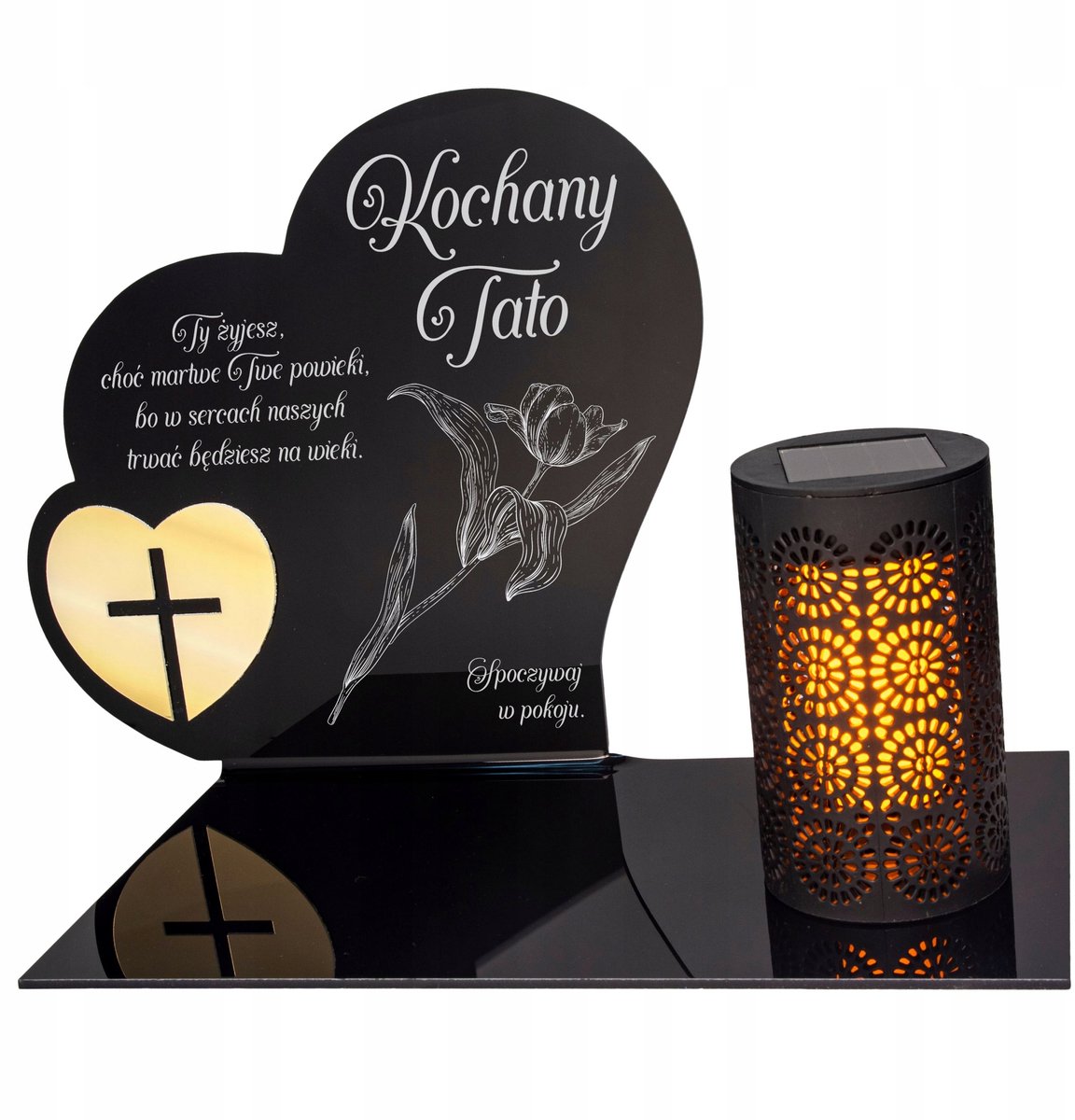 Merkloos Zonnelantaarn Graf decoratie LED, 21cm