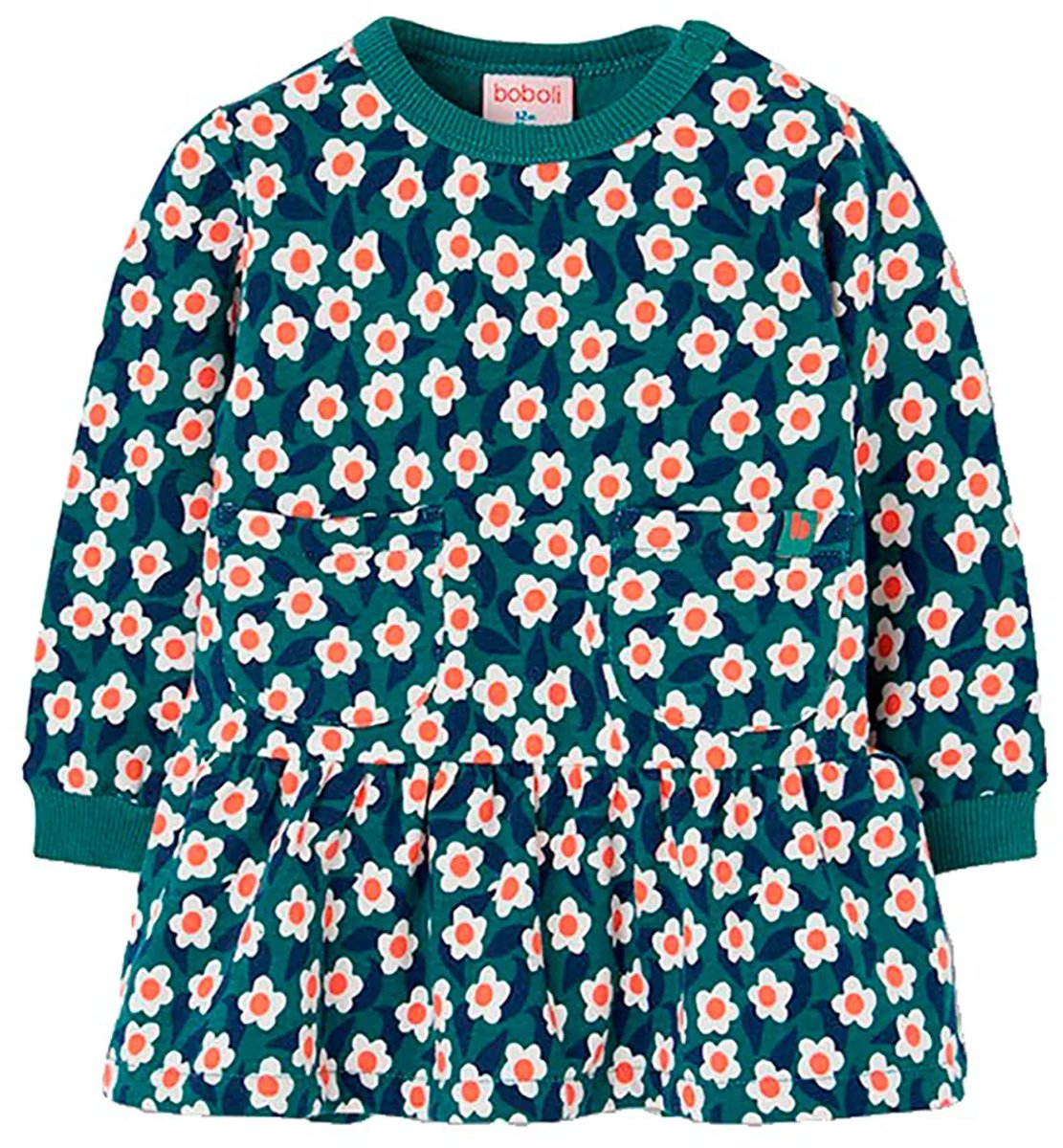 Boboli 334000 Lang Mouw Jurk Groen 10 Years Meisje