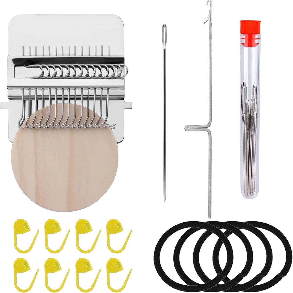 Klein Weefgetouw voor Het Weven, Stopweefmachine Speedweve-Type Stopgereedschap voor Beginners Snel Jeanssokken Breien DIY Weefkunst (14 Haken)