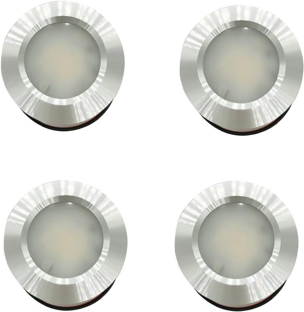 4 x LED 12V 24V Spot Lights Plafondlamp Caravan Camperboot Chrome Inbouw Dimbare Downlights - Anti-roest