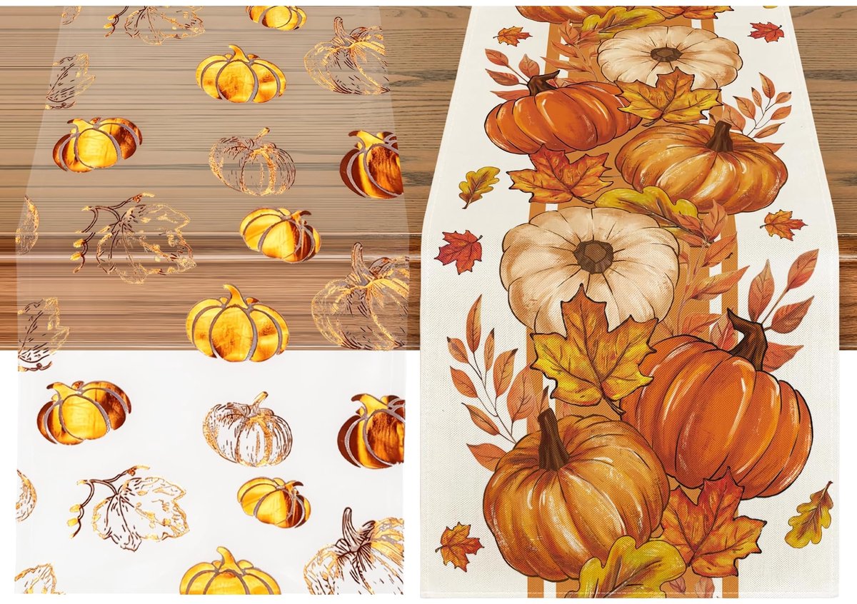 SolidKeus - Set van 2 Herfst Tafelrokken in Meerkleurige Stijlen