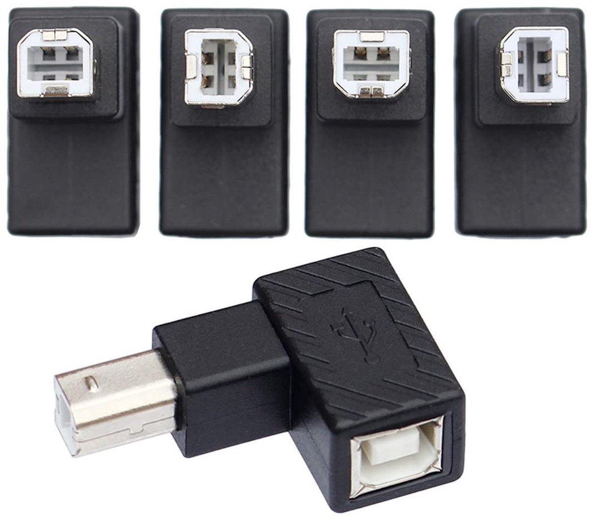 SolidKeus - 4-Pcs USB 2.0 B Type Verlengadapter met 90 Graden Hoek