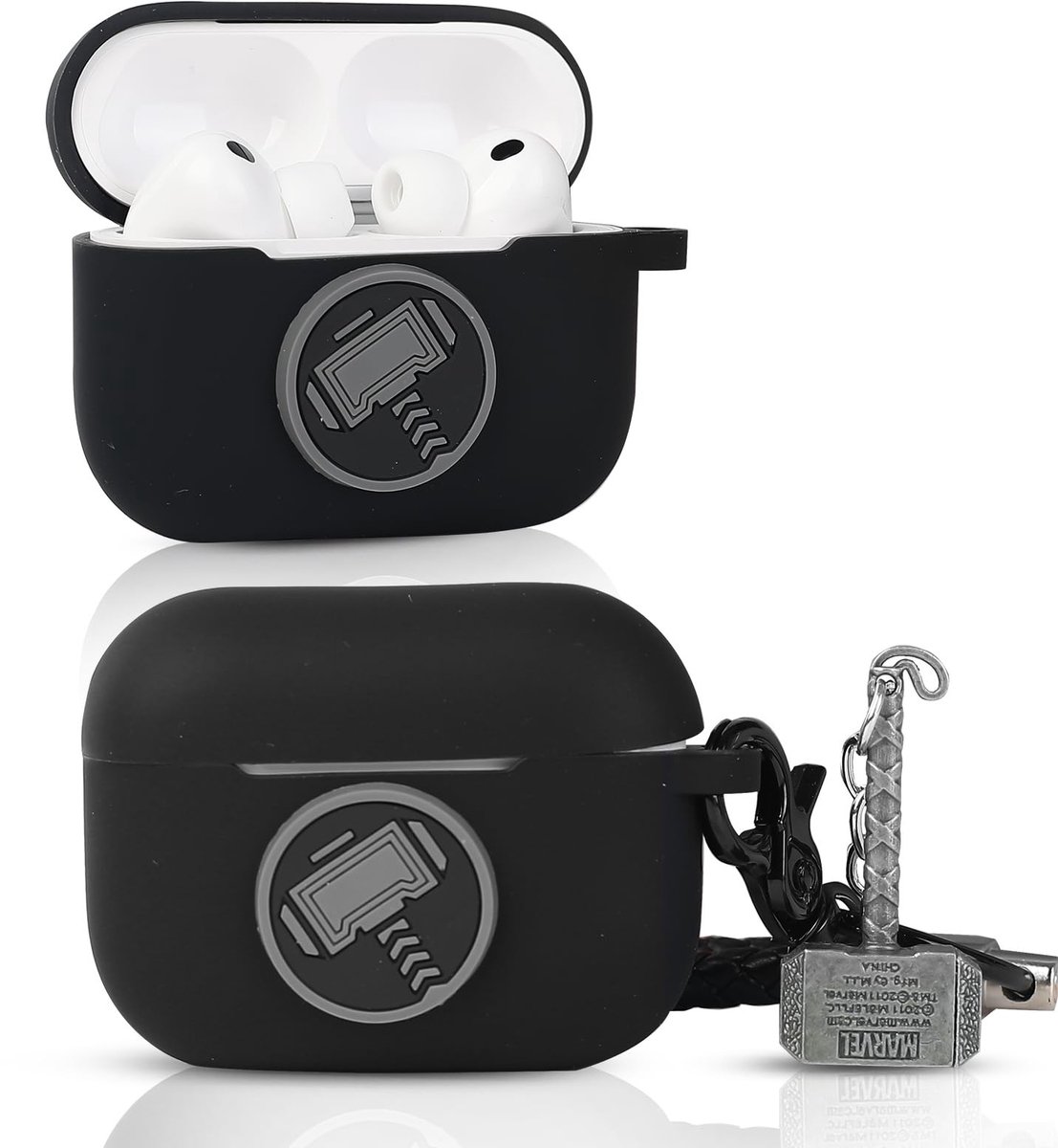 SolidKeus - Beschermhoes voor AirPods Pro 3 met Sleutelhanger (Hamer)